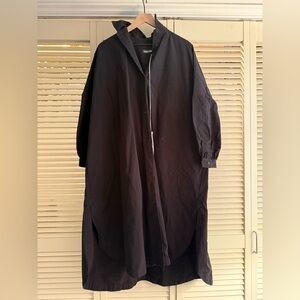 Casey Casey Black Button-Up Long Shirt Dress YUKI LONGUE SHIRT